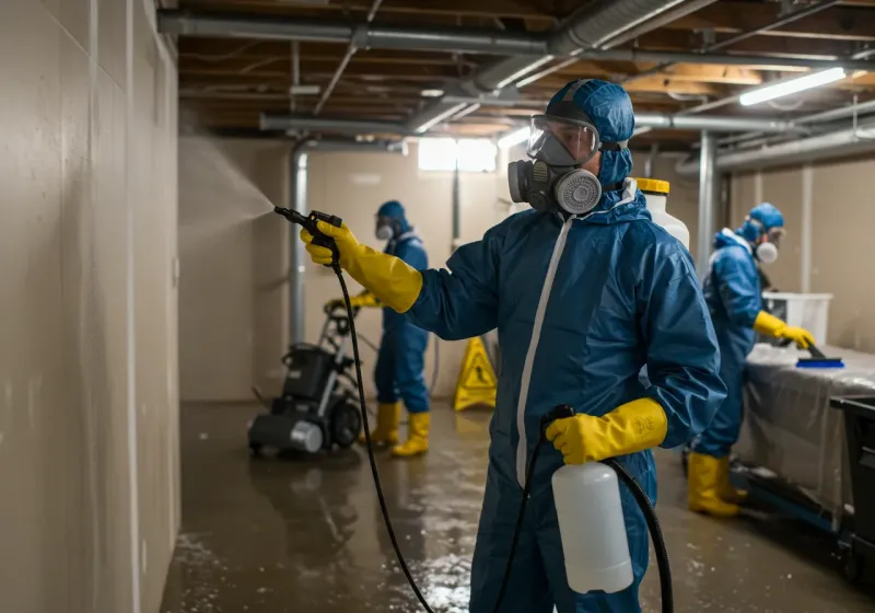 Basement Sanitization and Antimicrobial Treatment process in Fairmount, IN
