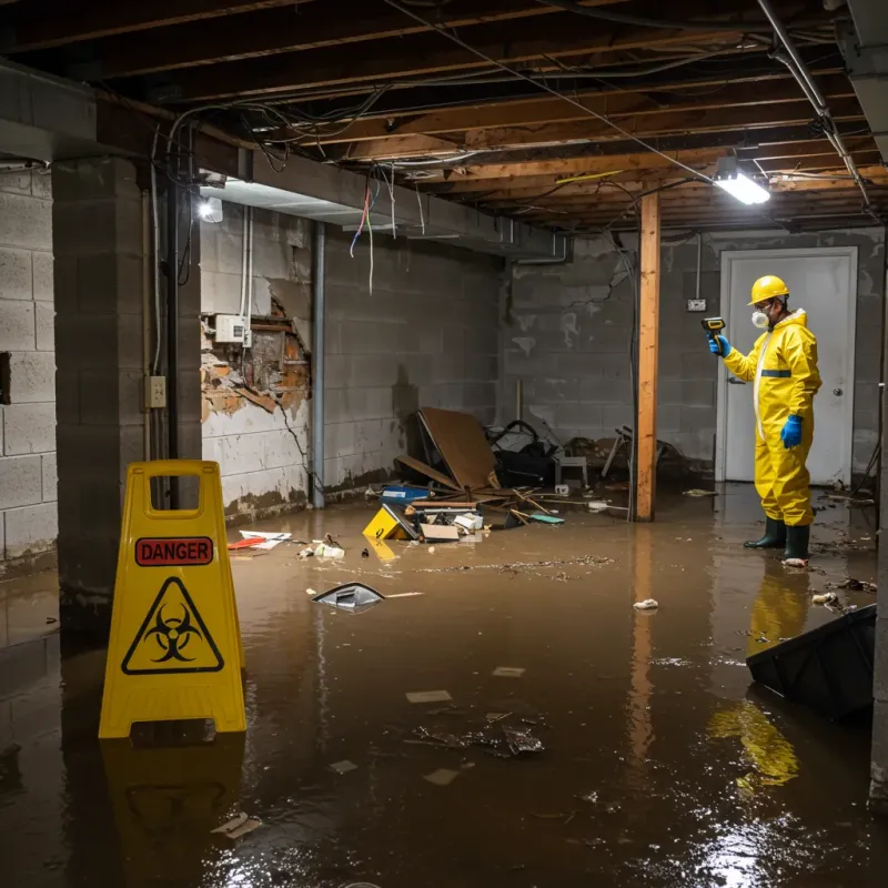 Flooded Basement Electrical Hazard in Fairmount, IN Property