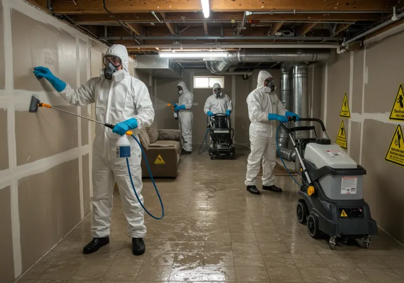 Basement Moisture Removal and Structural Drying process in Fairmount, IN
